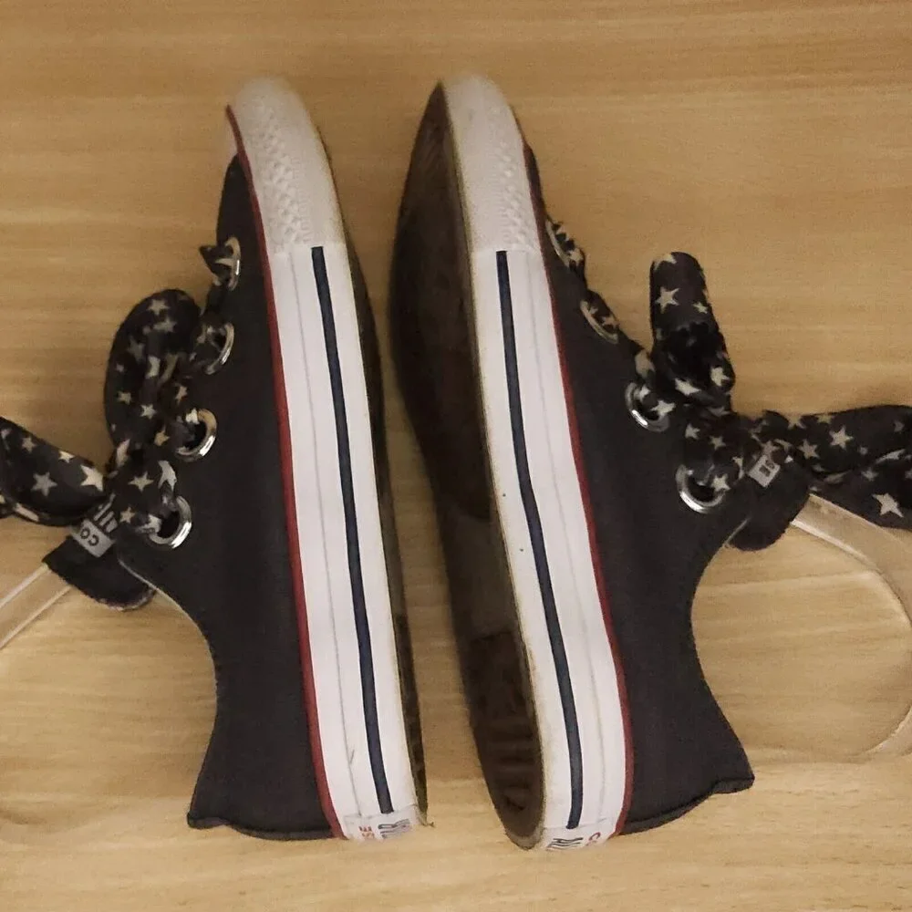 Converse Chuck Taylor Girl's Charcoal Grey Sneaker Ribbon Laces 2